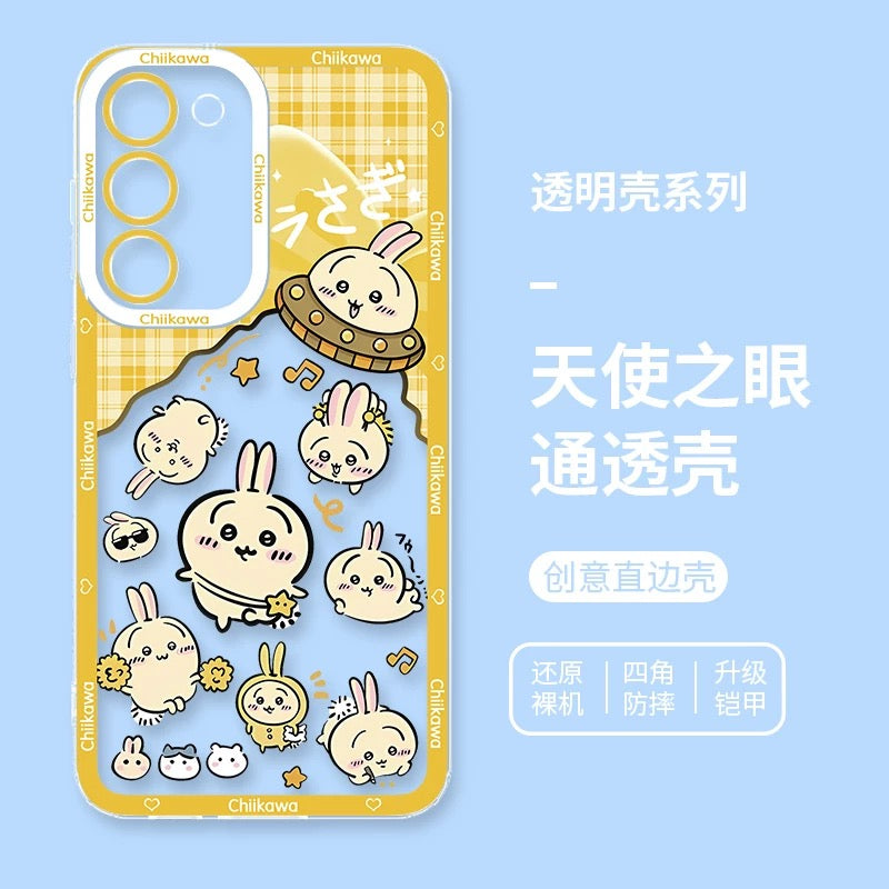 Japanese Cartoon ChiiKawa UFO Version Clean Case | Chiikawa Hachiware Usagi Momonga - Phone Case Samsung Galaxy S26 S25 S24 S23 S22 S21 FE Ultra Edge