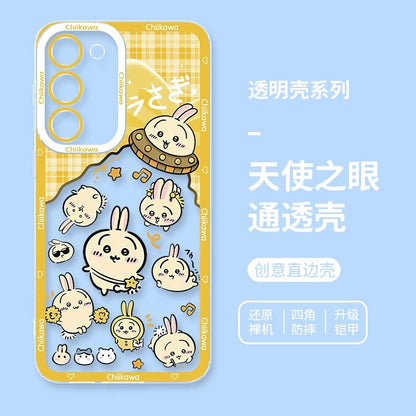 Japanese Cartoon ChiiKawa UFO Version Clean Case | Chiikawa Hachiware Usagi Momonga - Phone Case Samsung Galaxy S26 S25 S24 S23 S22 S21 FE Ultra Edge