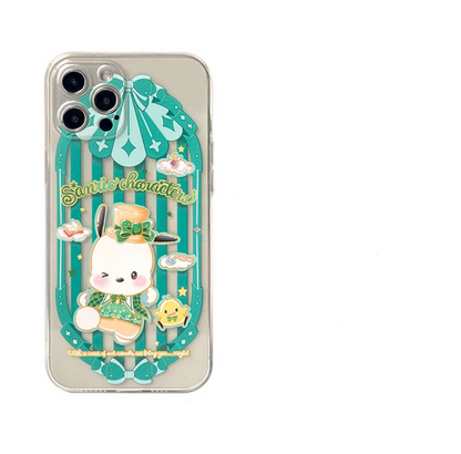 Japanese Cartoon Sanrio Magic School | Pochacco Wizard Laser Colour Clear - iPhone Case 11 12 13 14 15 16 Pro Promax