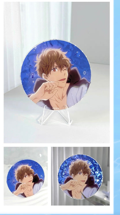 Japanese Anime Free! Iwatobi Swim Club Wave Acrylic Coaster | Haruka Makoto Rin Kirishima Sosuke - Cute Kawaii Item