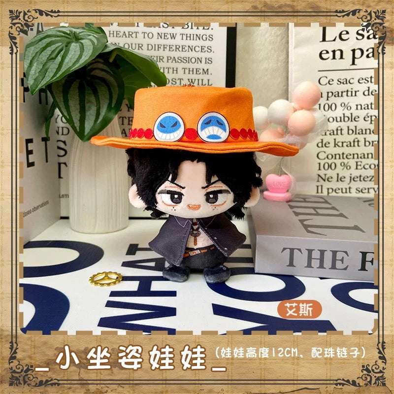 Japanese Anime One Piece Sitting Keychain | Luffy Zoro Sanji Ace Cute Kawaii 12cm Doll - Cute Kawaii Item