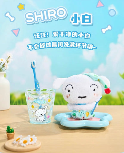 Japanese Cartoon Crayon Shin-chan Part 1 Series Wayaya Style | Toothbrush with Cup ShinChan BooChan Shiro Buriburi Himawari ChocoBi - Mini Plush Doll Figure Keychain Collectable Toys Mystery Blind Box