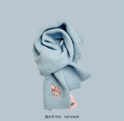 Sanrio Simple Casual Design Warm Scarf | My Melody - Made with Wool Autumn Winter Accessories Fashionable