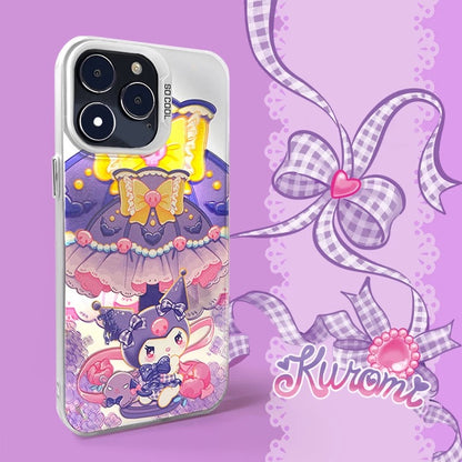 Japanese Cartoon Sanrio Ribbon Lolita | My Melody Kuromi Cinnamoroll Laser - iPhone Case 11 12 13 14 15 16 Pro Promax