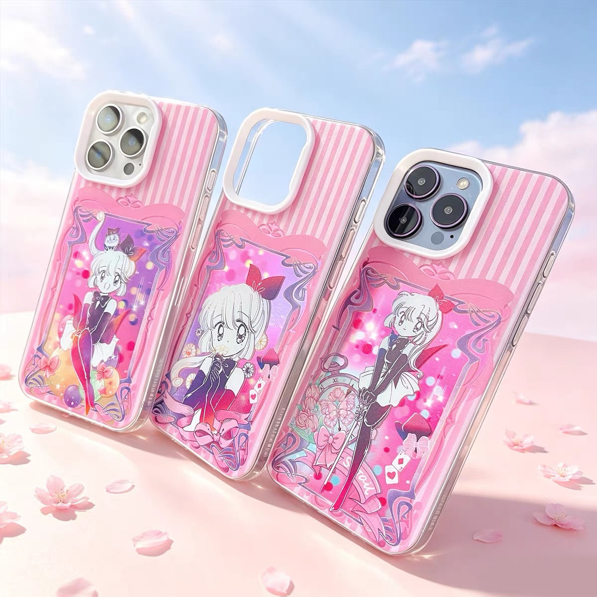 Japanese Comic Saint Tail Laser Case | Part2 Pink Stripe 3 Styles - Phone Case Samsung Galaxy S26 S25 S24 S23 S22 S21 FE Ultra Edge