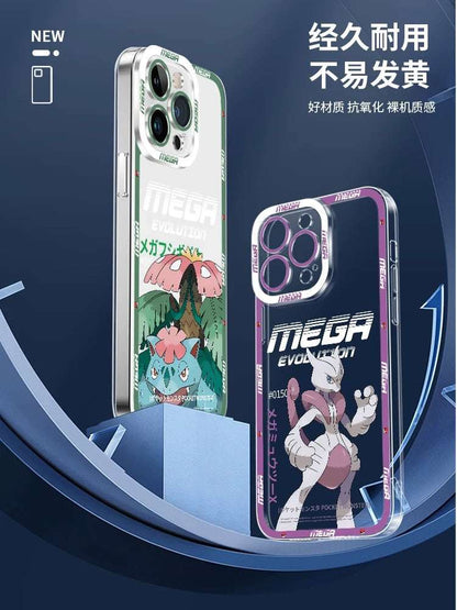 Japan Cartoon Pokemon Mega Evolution | Steelix - iPhone Case 6 7 8 PLUS SE2 XS XR X 11 12 13 14 15 16 16e Pro Promax 12mini 13mini