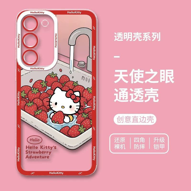 Japanese Cartoon Hello Kitty | Vintage Kitty Red Version - Phone Case Samsung Galaxy S26 S25 S24 S23 S22 S21 FE Ultra Edge