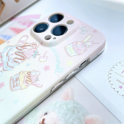 Japanese Cartoon Cinnamoroll Ice Cream Pastel Matt iPhone Case 12 13 14 Pro Promax