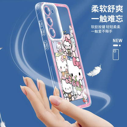 Japanese Cartoon Hello Kitty | Vintage Kitty Pink Version - Phone Case Samsung Galaxy S26 S25 S24 S23 S22 S21 FE Ultra Edge