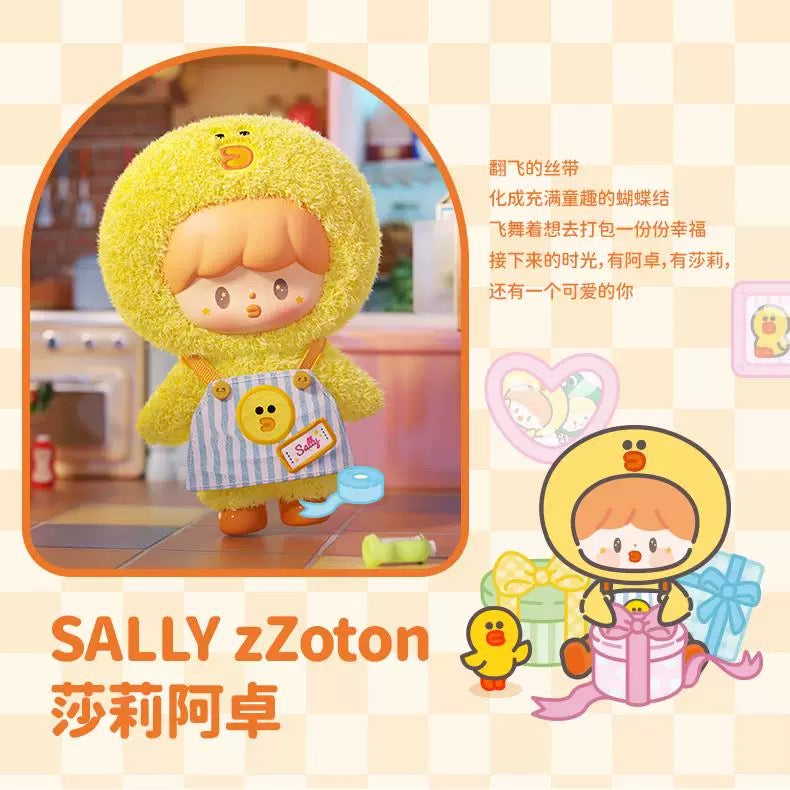 zZoton x Line Friends My Best Friends Plush Doll Keychain | Brown Cony Leonard Sally Choco - Can Change Face Collectable Toys Mystery Blind Box