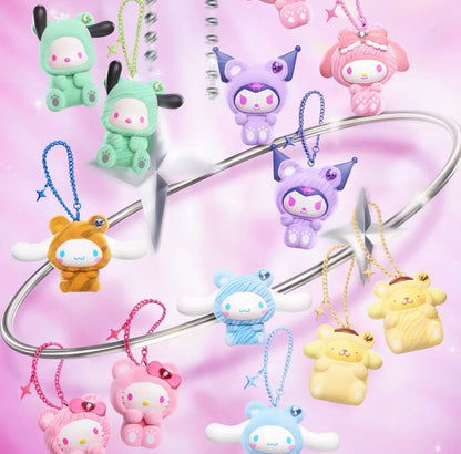 Miniso Sanrio Characters Gem Forest Animals Keychain | Hello Kitty My Melody Kuromi Cinnamoroll Pompompurin Pochacco - Collectable Toys Mystery Blind Box