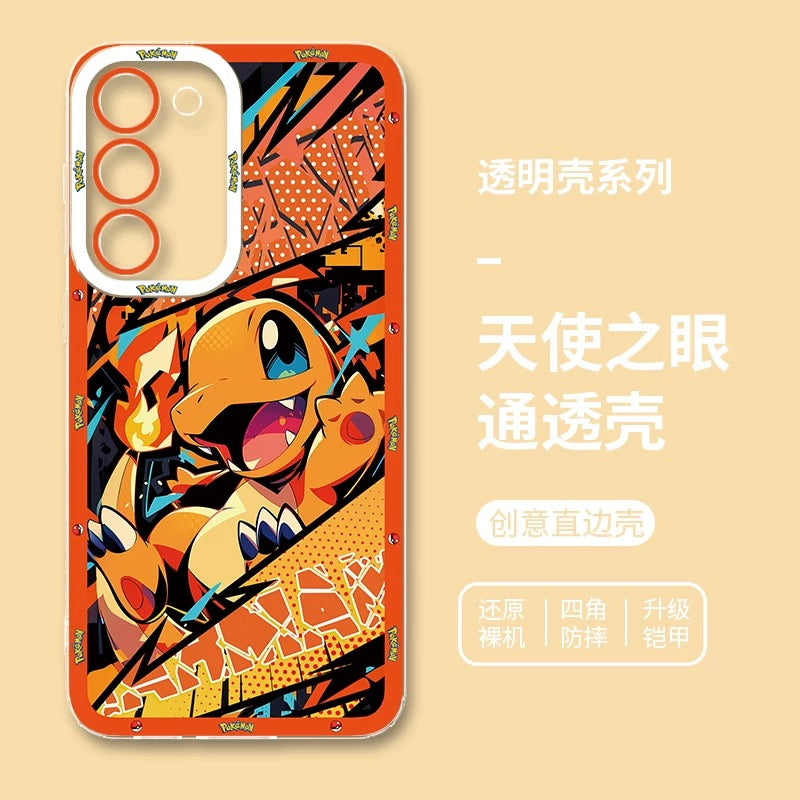 Japan Cartoon Pokemon Postal Street Style | Pikachu Gengar Squirtle Psyduck Mimikyu Bulbasaur Charmander Eevee - Phone Case Samsung Galaxy S26 S25 S24 S23 S22 S21 FE Ultra Edge
