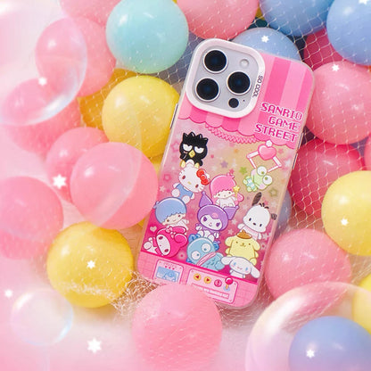 Japanese Cartoon Sanrio Game Street Laser Case | Clip Doll Machine - iPhone Case 11 12 13 14 15 16 16e 17 17e Pro Promax