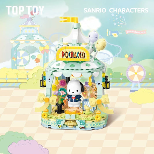 Top Toy x Sanrio Colorful Amusement Park Fair Rides | Pochacco Happy Game Center - Building Blocks Toy Collections