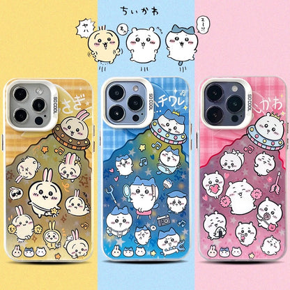 Japanese Cartoon ChiiKawa Hachiware Usagi UFO Laser - iPhone Case 11 12 13 14 15 16 Pro Promax