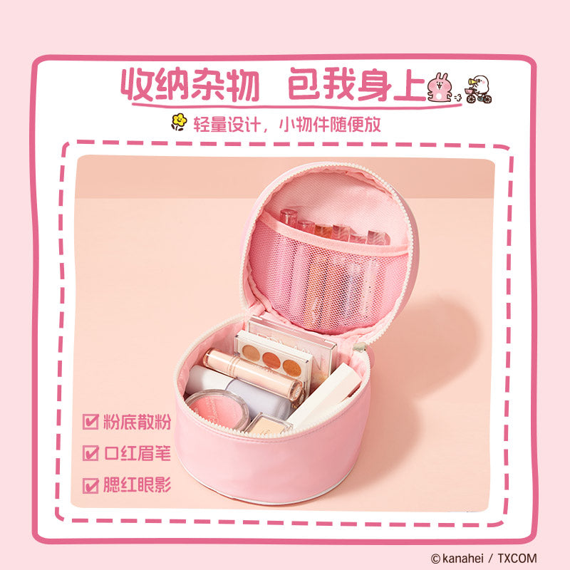 Kanahei X Miniso | Circle Make Up Bag Usagi Piske Pink Rabbit White Chicken - Kawaii Make Up Bag Item Decoration