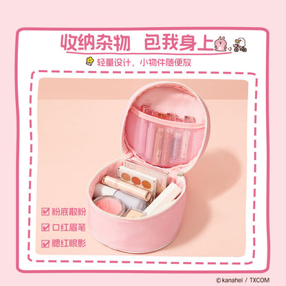 Kanahei X Miniso | Circle Make Up Bag Usagi Piske Pink Rabbit White Chicken - Kawaii Make Up Bag Item Decoration