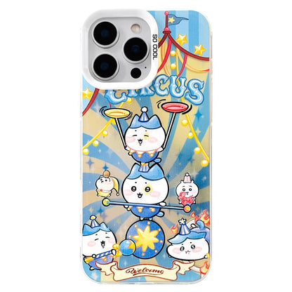 Japanese Cartoon ChiiKawa Circus Laser Case | ChiiKawa Hachiware Usagi Momonga - iPhone Case 11 12 13 14 15 16 16e 17 17e Pro Promax