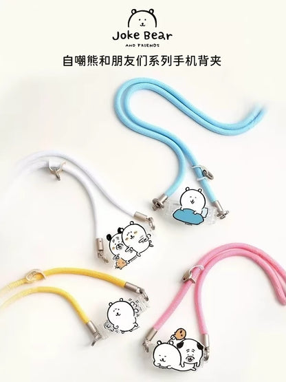 Japanese Cartoon Phone Back Clip with Phone Lanyard | Chiikawa Pink & Mint Green - for All Smart Phones (副本 2)