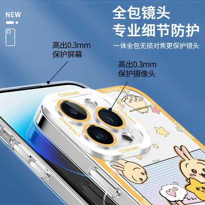 Japanese Cartoon Comic Outing Version | Chiikawa Hachiware Usagi Momonga - iPhone Case PLUS SE2 XS XR X 11 12 13 14 15 16 16e 17 17e Pro Promax 12mini 13mini