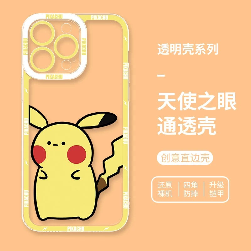 Japan Cartoon Pokemon Cute & Fighting Drawing Style | Pikachu Charmander Squirtle Bulbasaur Charizard Blastoise Venusaur - iPhone Case PLUS SE2 XS XR X 11 12 13 14 15 16 16e 17 17e Pro Promax 12mini 13mini