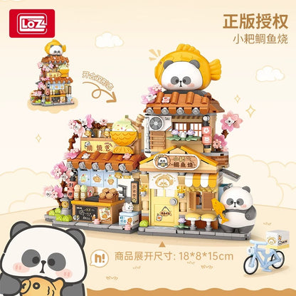 Loz Mr Pa Panda | Taiyaki Snack Food Shop & Flower Shop - Building Mini Blocks Lovely Kawaii Toy Collections