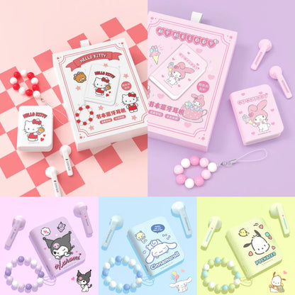 Sanrio Book Style TWS Bluetooth Earphones | Hello Kitty My Melody Kuromi Cinnamoroll Pochacco