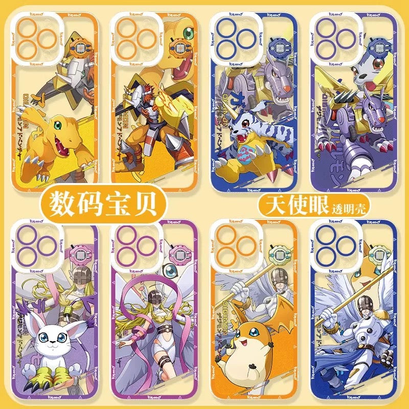 Japanese Cartoon Digimon Adventure Digital Monster Digivice Version | Agumon Metal Greymon Gabumon Metal Garurumon Tailmon Angewomon Patamon Angemon - iPhone Case PLUS SE2 XS XR X 11 12 13 14 15 16 16e 17 17e Pro Promax 12mini 13mini