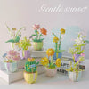 Mini Block Building Flower Dairy | Rose Jasmine Lilybell Daisy Cactus - Tiny Particle Assembly DIY Handmade Gift