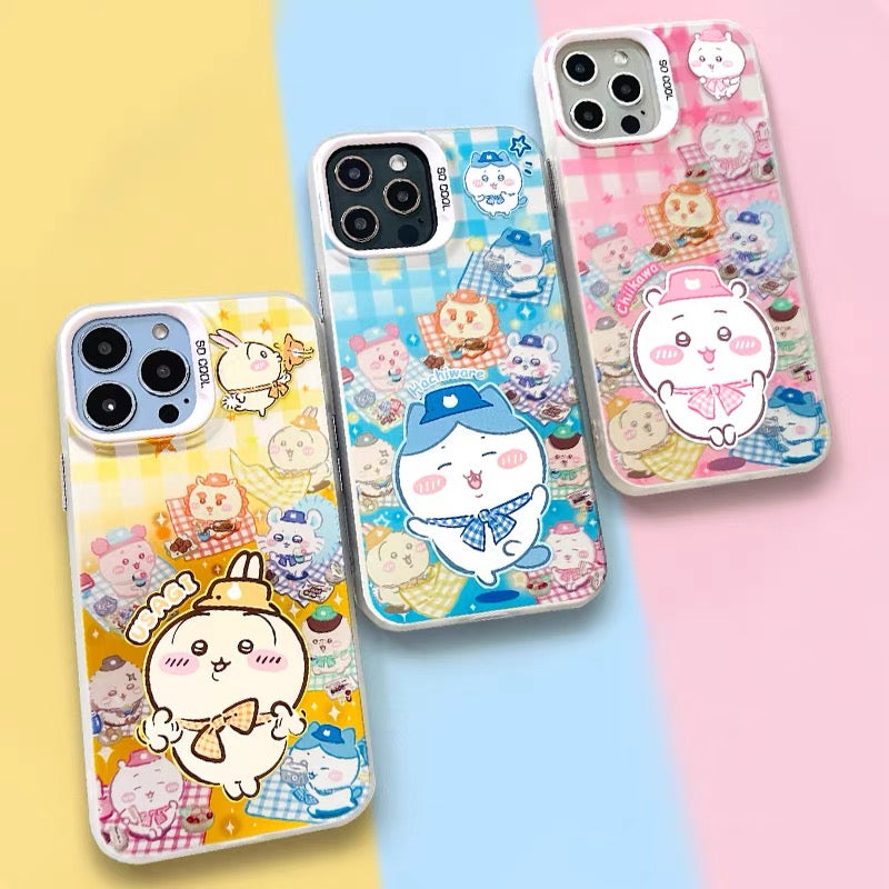 Japanese Cartoon ChiiKawa Picnic Times Laser Case | ChiiKawa Hachiware Usagi - Phone Case Samsung Galaxy S26 S25 S24 S23 S22 S21 FE Ultra Edge