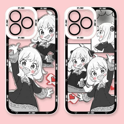 Japan Cartoon SPY Family Anya Forger | Comic 2 Styles - iPhone Case PLUS SE2 XS XR X 11 12 13 14 15 16 16e 17 17e Pro Promax 12mini 13mini