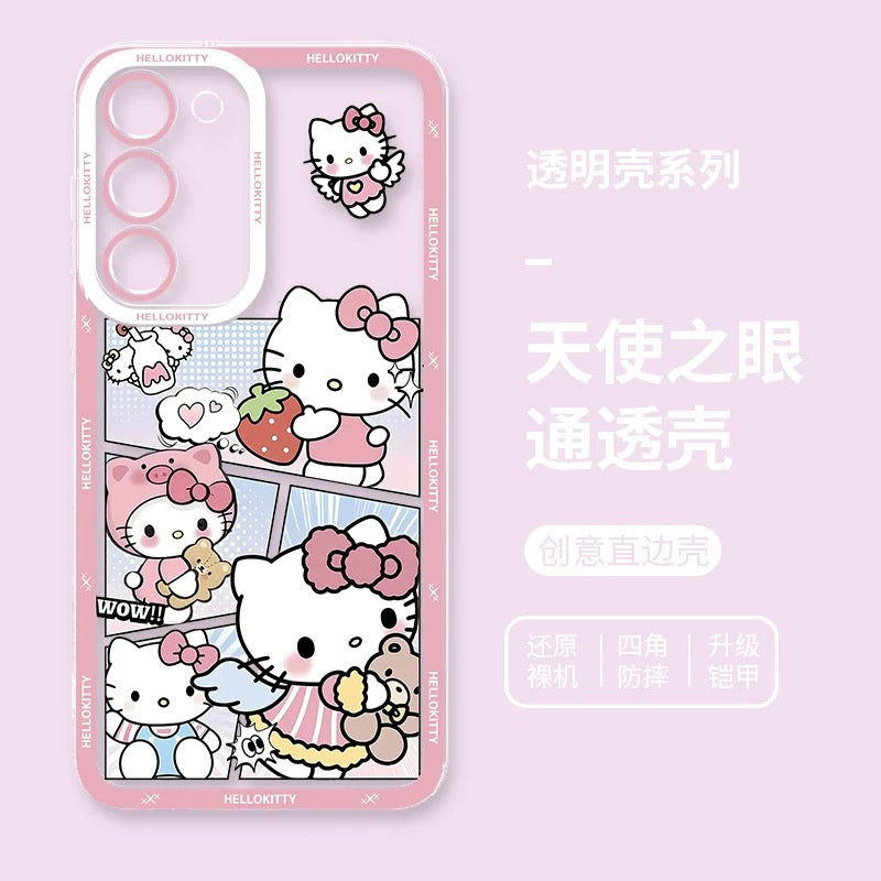 Japanese Cartoon Hello Kitty | Vintage Kitty Pink Version - Phone Case Samsung Galaxy S26 S25 S24 S23 S22 S21 FE Ultra Edge
