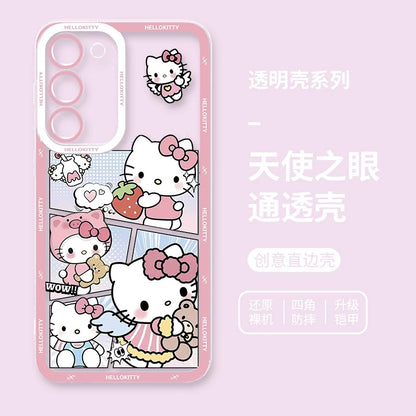 Japanese Cartoon Hello Kitty | Vintage Kitty Pink Version - Phone Case Samsung Galaxy S26 S25 S24 S23 S22 S21 FE Ultra Edge