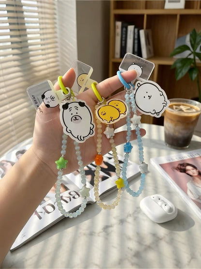Japanese Cartoon Phone Back Clip with Phone Lanyard | Chiikawa Pink & Mint Green - for All Smart Phones (副本 3)
