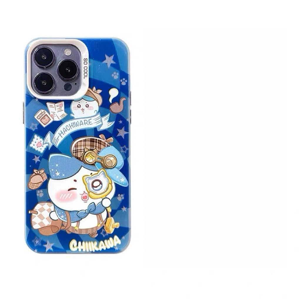 Japanese Cartoon ChiiKawa Detective Laser Case | ChiiKawa Hachiware Usagi Momonga - iPhone Case 11 12 13 14 15 16 16e 17 17e Pro Promax