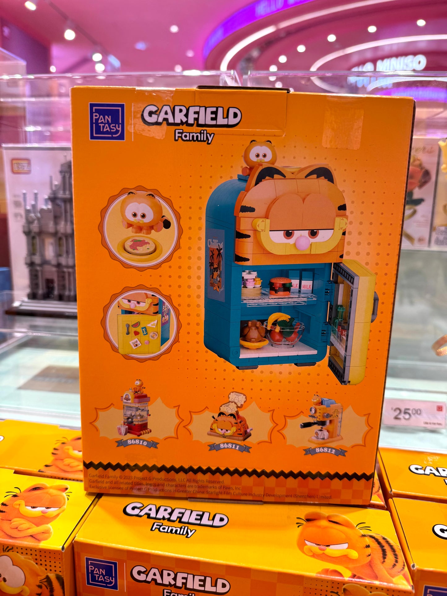 Pan Tasy x Garfield Family | Refrigerator - Lovely Cat Exotic Shorthair Building Blocks Toy Collections