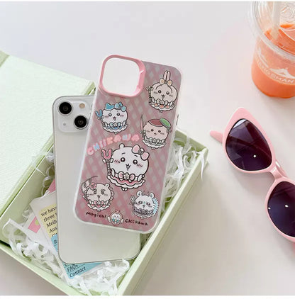 Japanese Cartoon iPhone Case with Strap | Laser ChiiKawa Magic Girls - iPhone CasePhone Case 7 8 PLUS SE2 XS XR X 11 12 13 14 15 Pro Promax 12mini 13mini