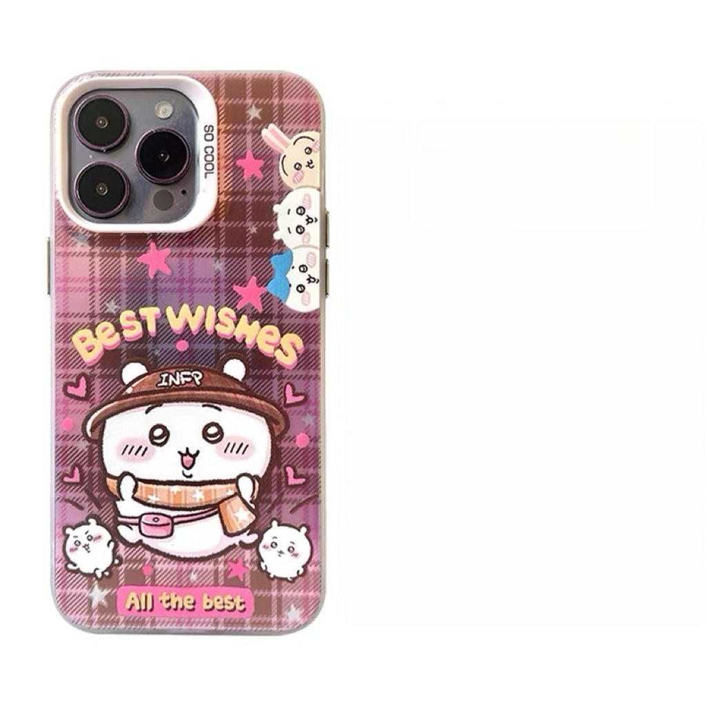 Japanese Cartoon ChiiKawa Best Wishes Winter Laser Case | ChiiKawa Hachiware Usagi Momonga - iPhone Case 11 12 13 14 15 16 16e 17 17e Pro Promax