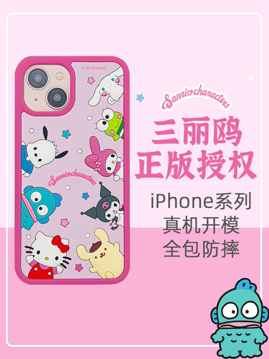Sanrio Silicon Sanrio Characters with friends- iPhone Case 15 14 13 Pro ProMax