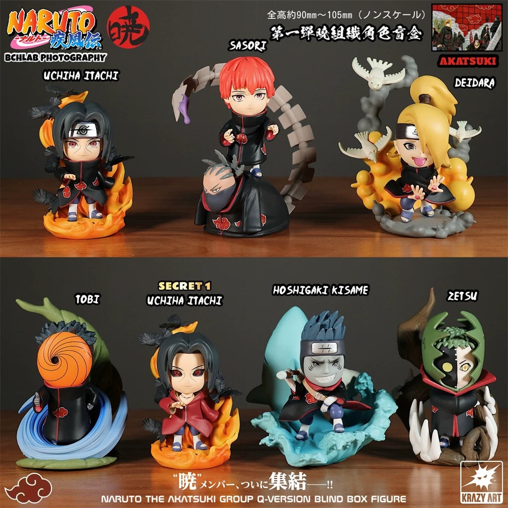 Naruto Ninja The Akatsuki Group Q Version Series Part 1 | Naruto Shippuuden Uchiha Itachi Sasori Deidara Tobi Hoshigaki Kisame Zetsu - Figure Collectable Toys Mystery Blind Box