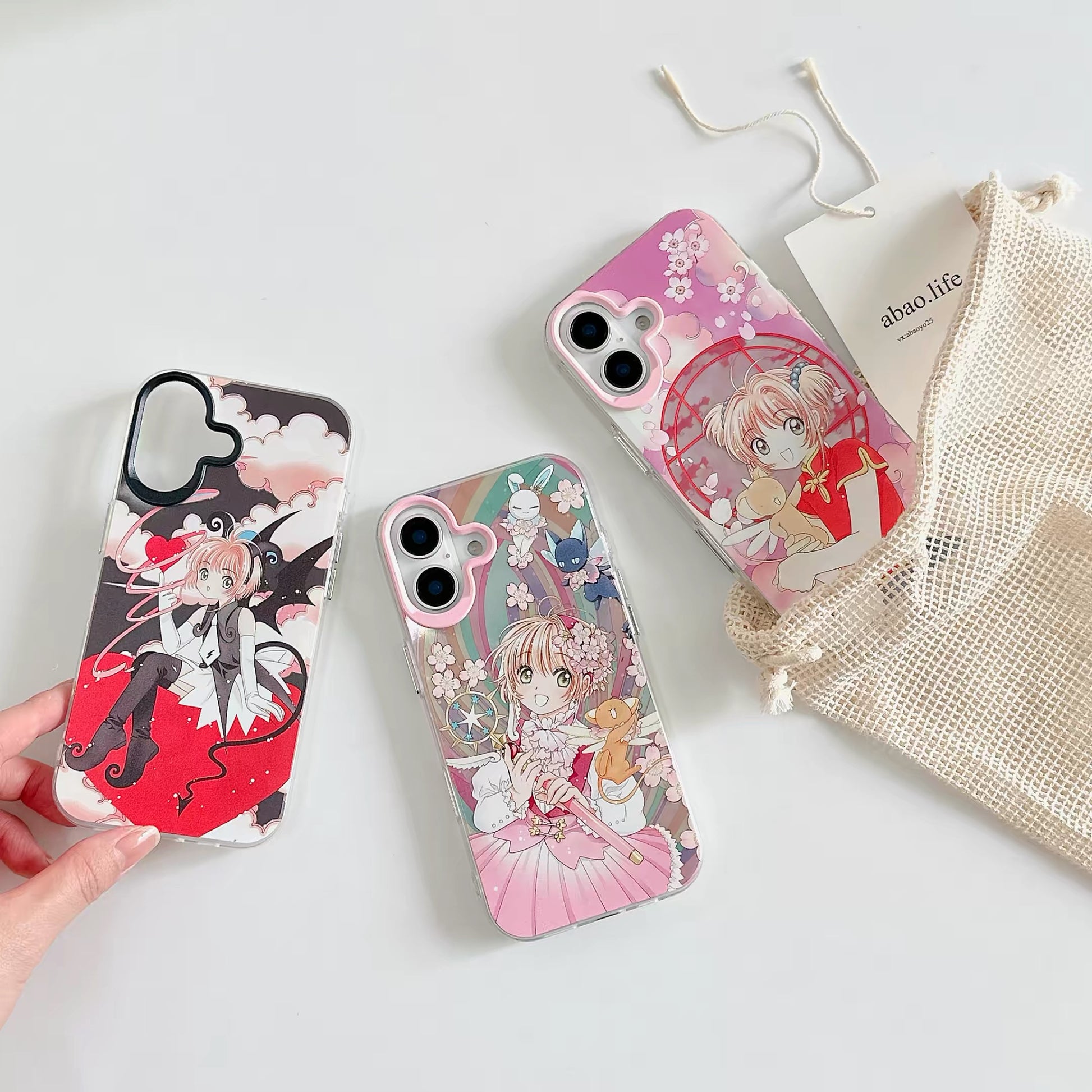CardCaptorSakura Retro Comic Laser Case | Part 3 Cosplay Style Sakura Kero Chan - iPhone Case PLUS SE2 XS XR X 11 12 13 14 15 16 16e 17 17e Pro Promax 12mini 13mini