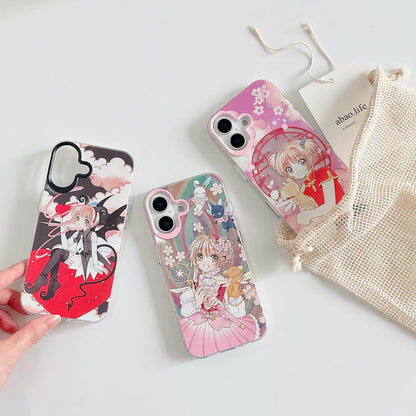CardCaptorSakura Retro Comic Laser Case | Part 3 Cosplay Style Sakura Kero Chan - iPhone Case PLUS SE2 XS XR X 11 12 13 14 15 16 16e 17 17e Pro Promax 12mini 13mini