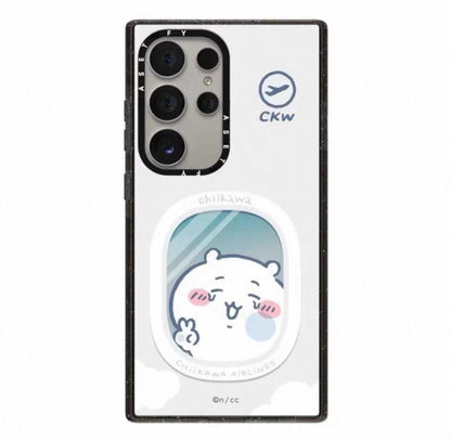 Japanese Cartoon ChiiKawa Acrylic Phone Case | ChiiKawa Hachiware Usagi Aeroplane Window Get On Plane Travel - Phone Case Samsung Galaxy S25 S24 S23 S22 Ultra KawaiiGiftLand