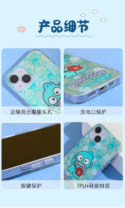 Japanese Cartoon Sanrio Full Screen Laser | Hello Kitty My Melody Kuromi Hangyodon - iPhone Case 13 14 15 Pro Promax