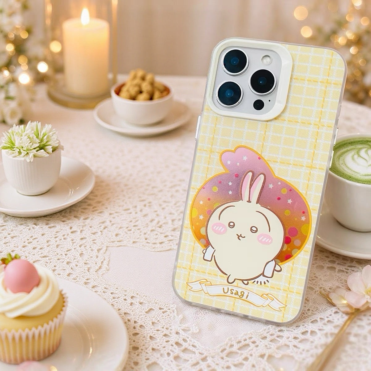 Japanese Cartoon ChiiKawa Daily with Icon Laser Case | Chiikawa Hachiware Usagi Momonga 4 Styles - Phone Case Samsung Galaxy S26 S25 S24 S23 S22 S21 FE Ultra Edge