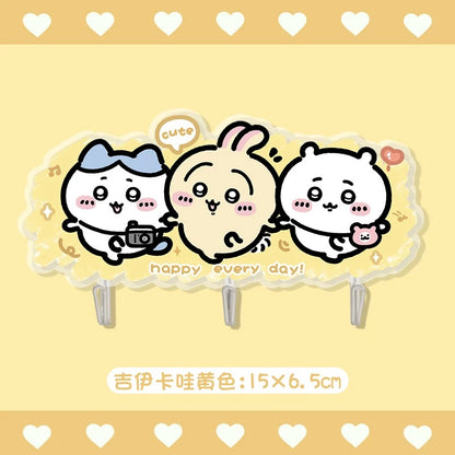 Japanese Cartoon Chiikawa Acrylic Traceless Hook | Daily Happy Life Chiikawa Hachiware Usagi Momonga -  Kawaii Style Lovely Decoration