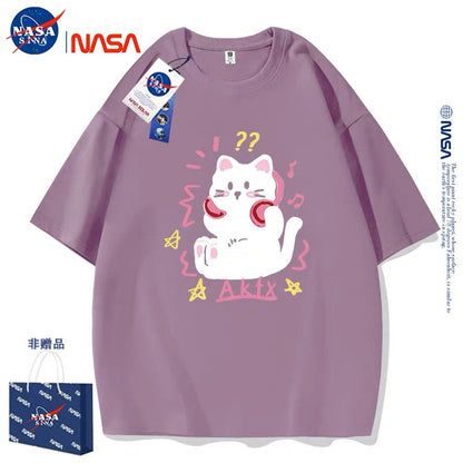 Cute Animals Cat Style T-Shirt Series | Kitten with Headphone Part2 - Kawaii Fashion Items for Child & Adult