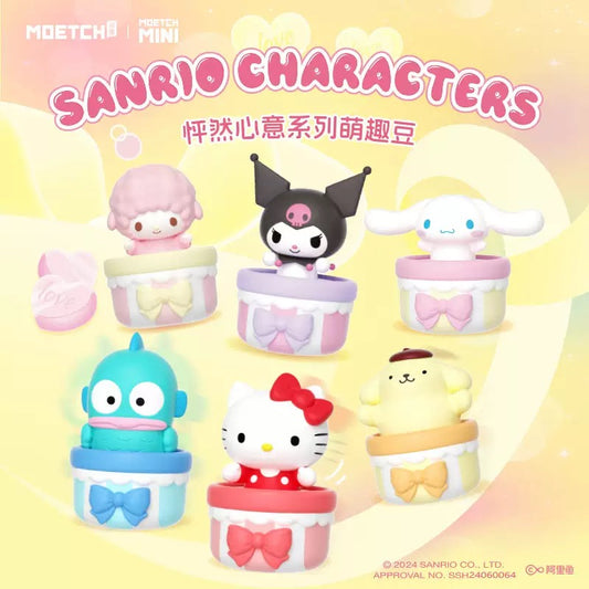 Sanrio Characters Sweet Gift Box Beans Mini Series | Hello Kitty My Melody Kuromi Cinnamoroll Pompompurin Hangyodon - Kawaii Collectable Toys Toy Collection