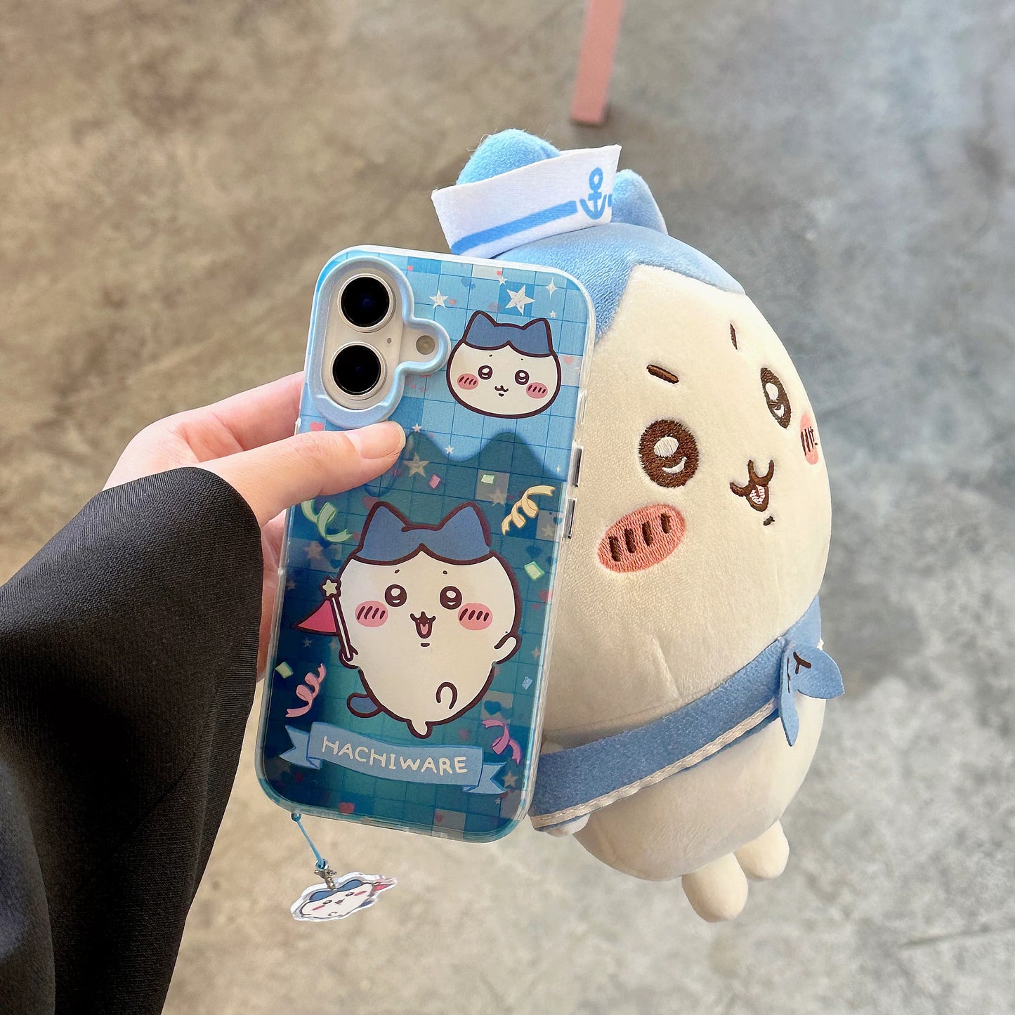Japanese Cartoon ChiiKawa Phone Case with Strap | Laser Happy Party Chiikawa Hachiware Usagi Momonga - Phone Case Samsung Galaxy S25 S24 S23 S22 S21 FE Ultra Edge
