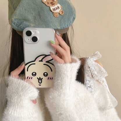 Japanese Cartoon Chiikawa | ChiiKawa Hachiware Usagi Happy Soft Clear Case - iPhone Case 11 12 13 14 15 16 17 ProMax Pro Plus